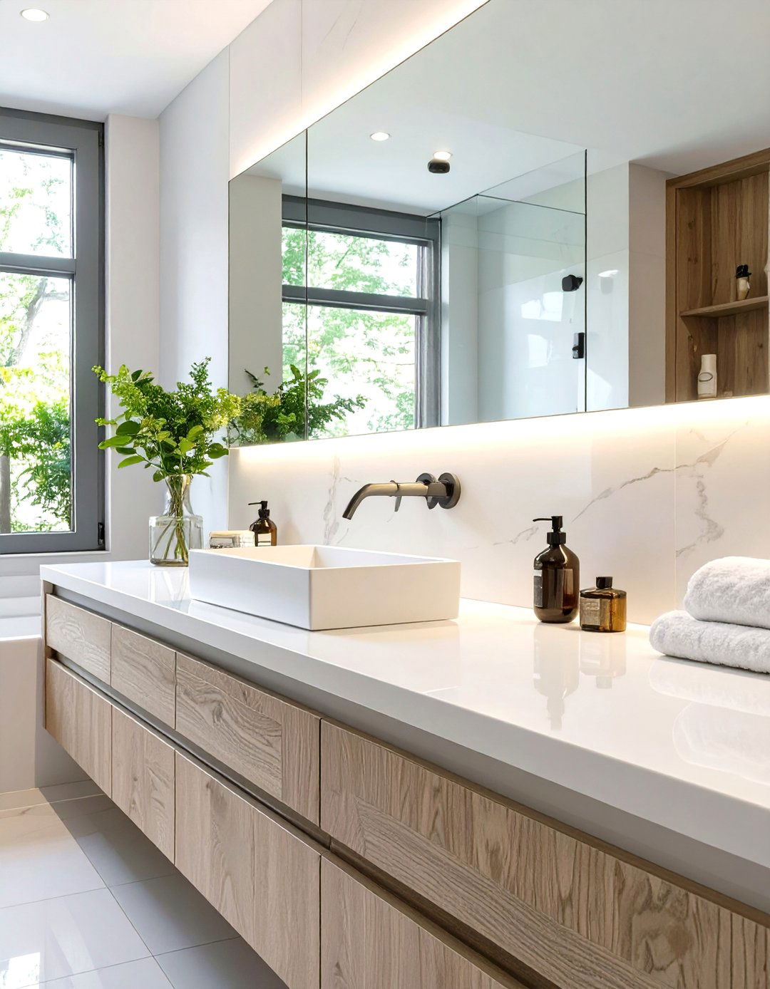 Solid Surface Bathroom Backsplash - 30 bathroom backsplash ideas
