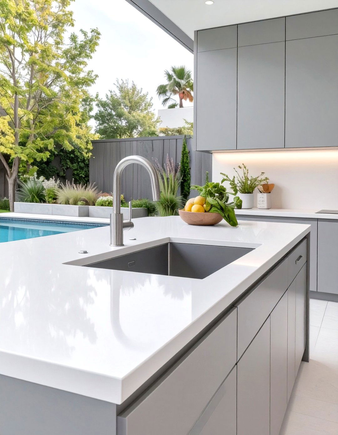 Solid Surface Outdoor Kitchen Countertops - 30 outdoor kitchen countertop ideas