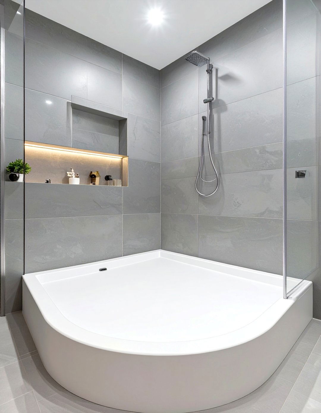 Solid Surface Shower Pan Floor - 30 shower floor ideas