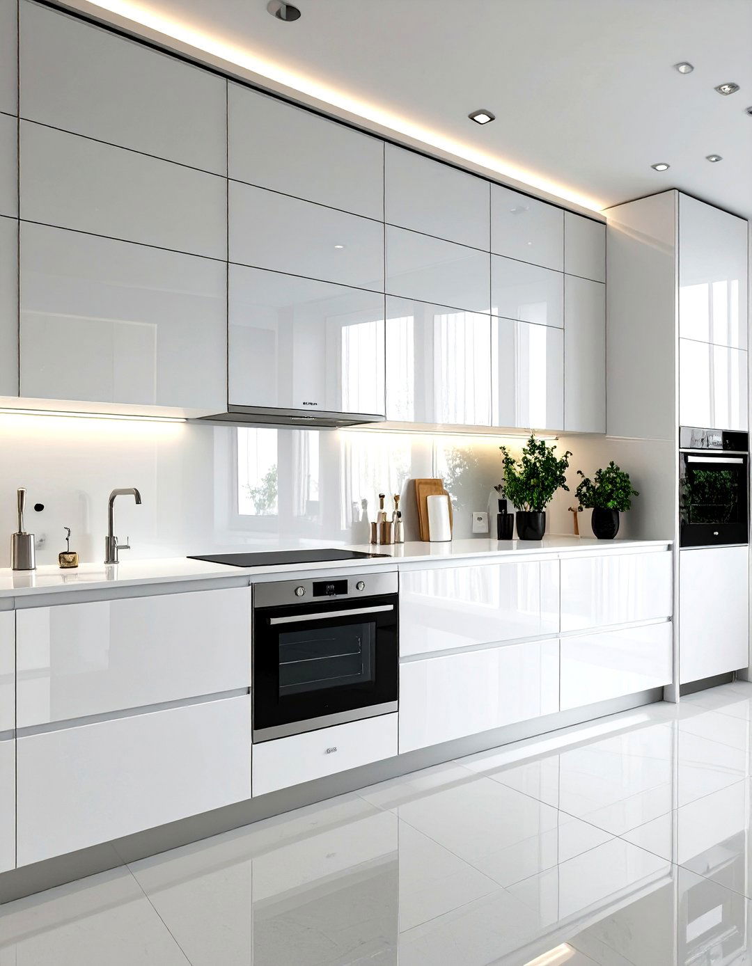 Solid White Painted Glass Backsplash - 30 white backsplash ideas