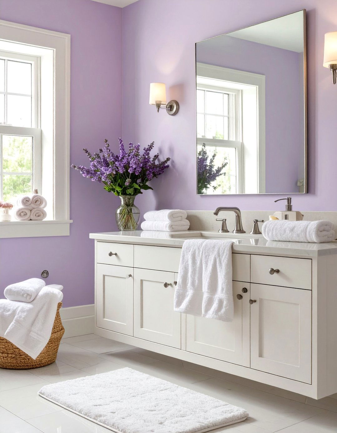 Soothing Lavender Bathroom - 30 bathroom painting ideas