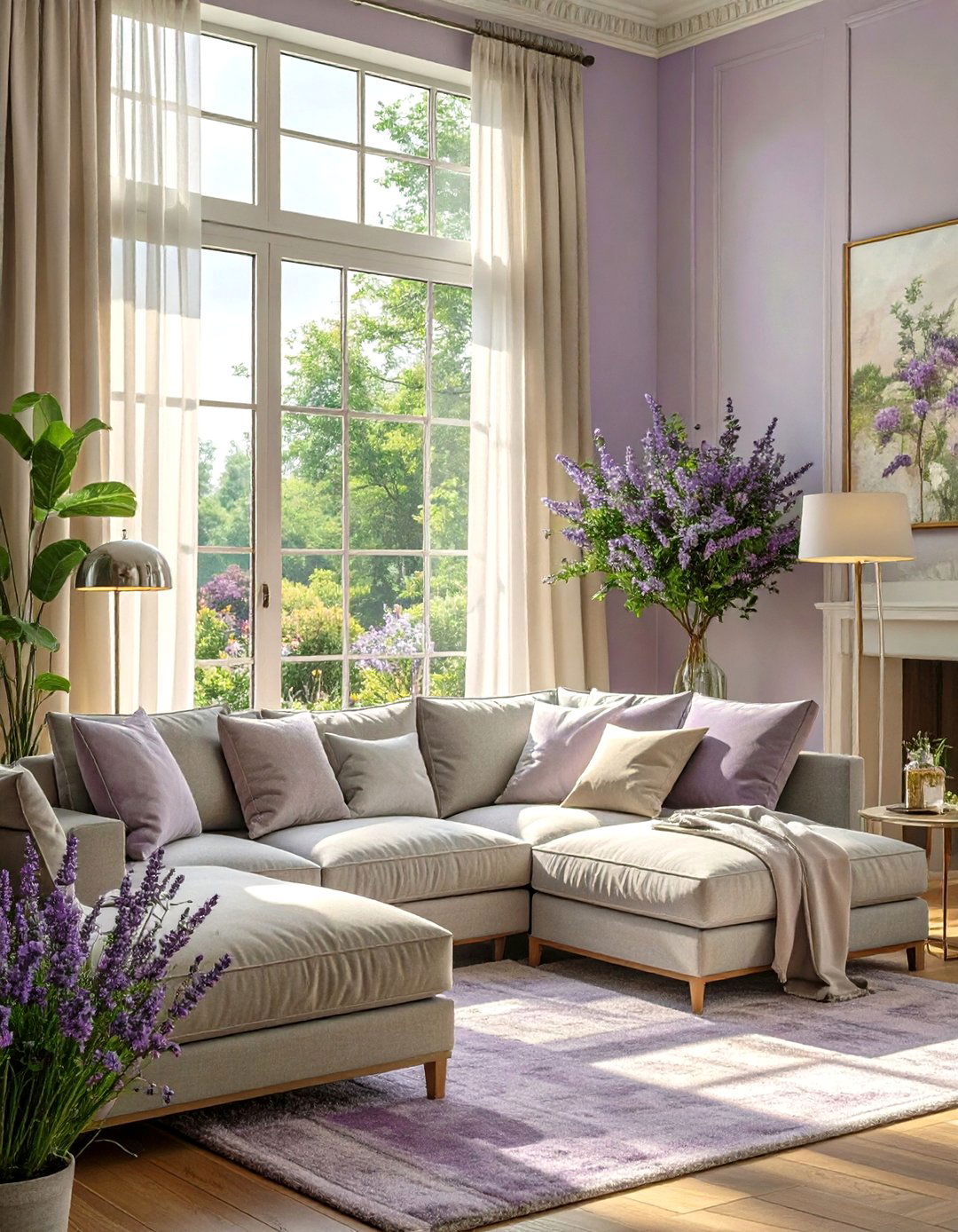 Soothing Lavender Living Room - 30 color ideas for living room