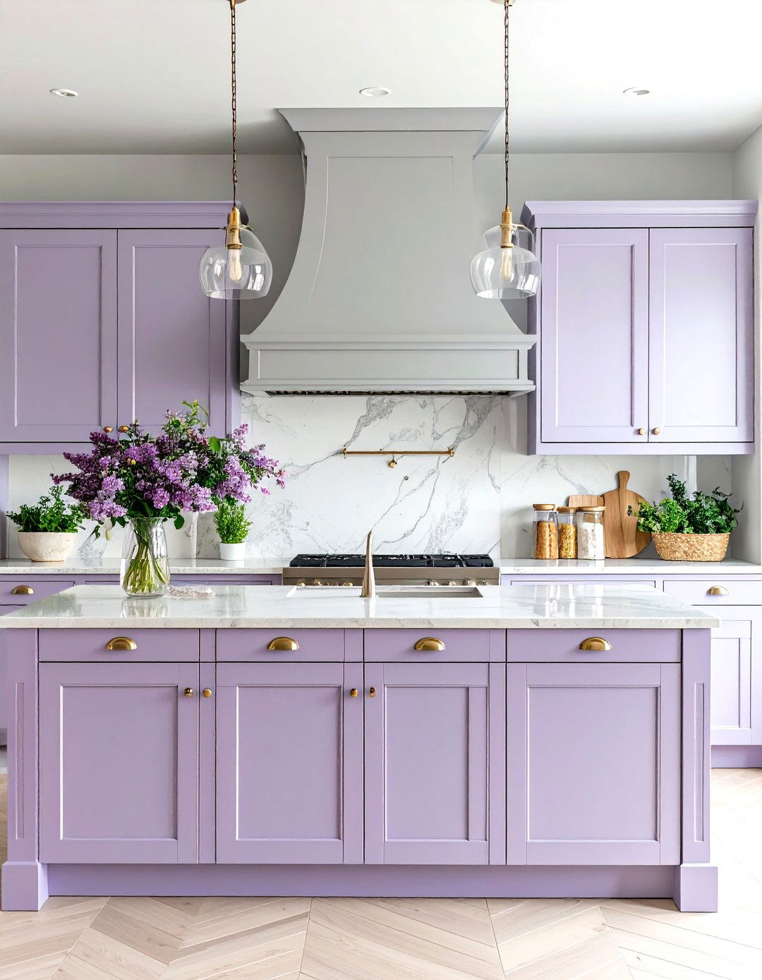 Soothing Lavender and Gray Kitchens - 30 kitchen colors ideas