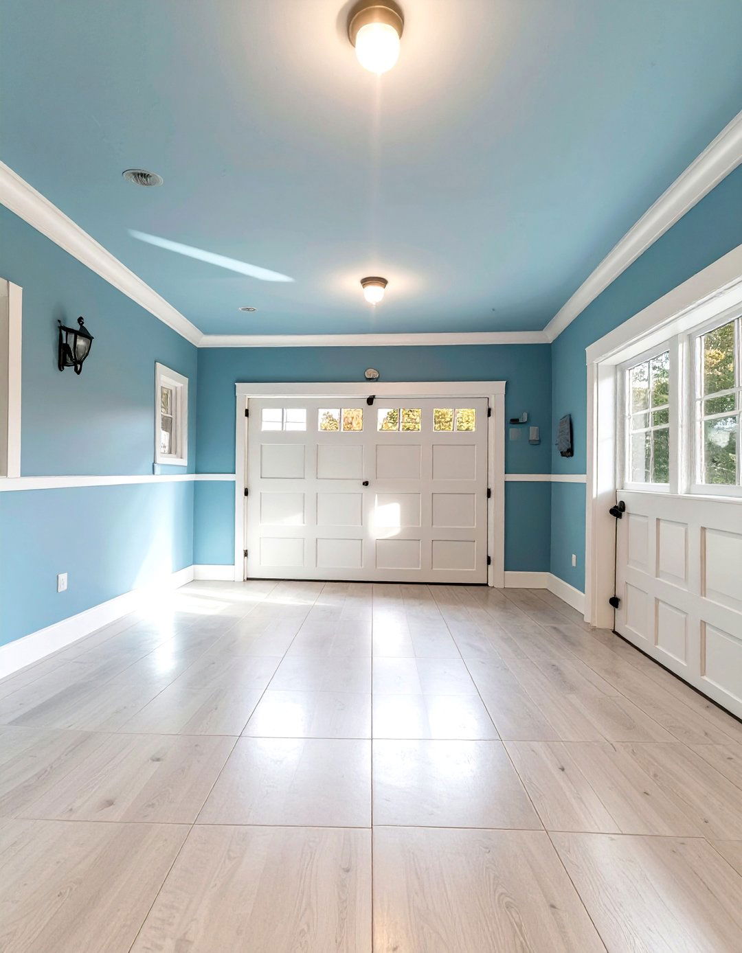 Soothing Sky Blue Walls - 30 garage wall paint ideas