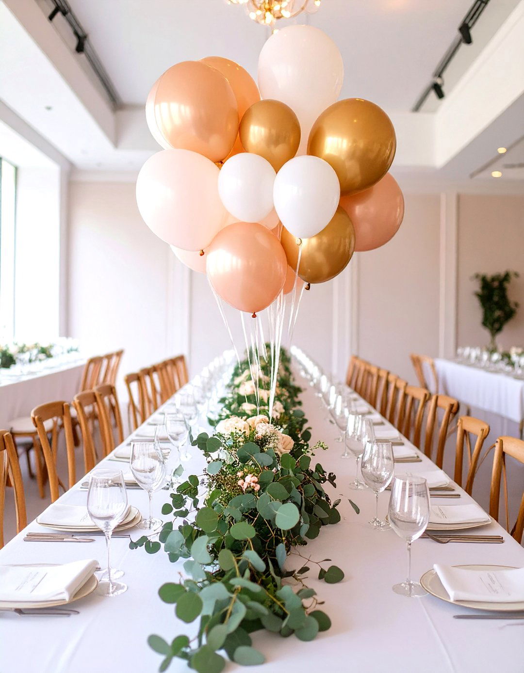 Sophisticated Balloon Garland Centerpiece - 30 wedding shower decor ideas