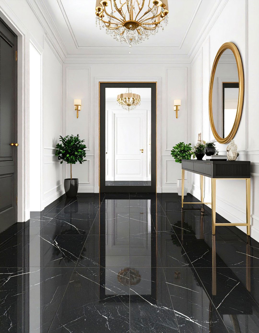Sophisticated Black Slate Entryway Flooring - 30 entryway flooring ideas
