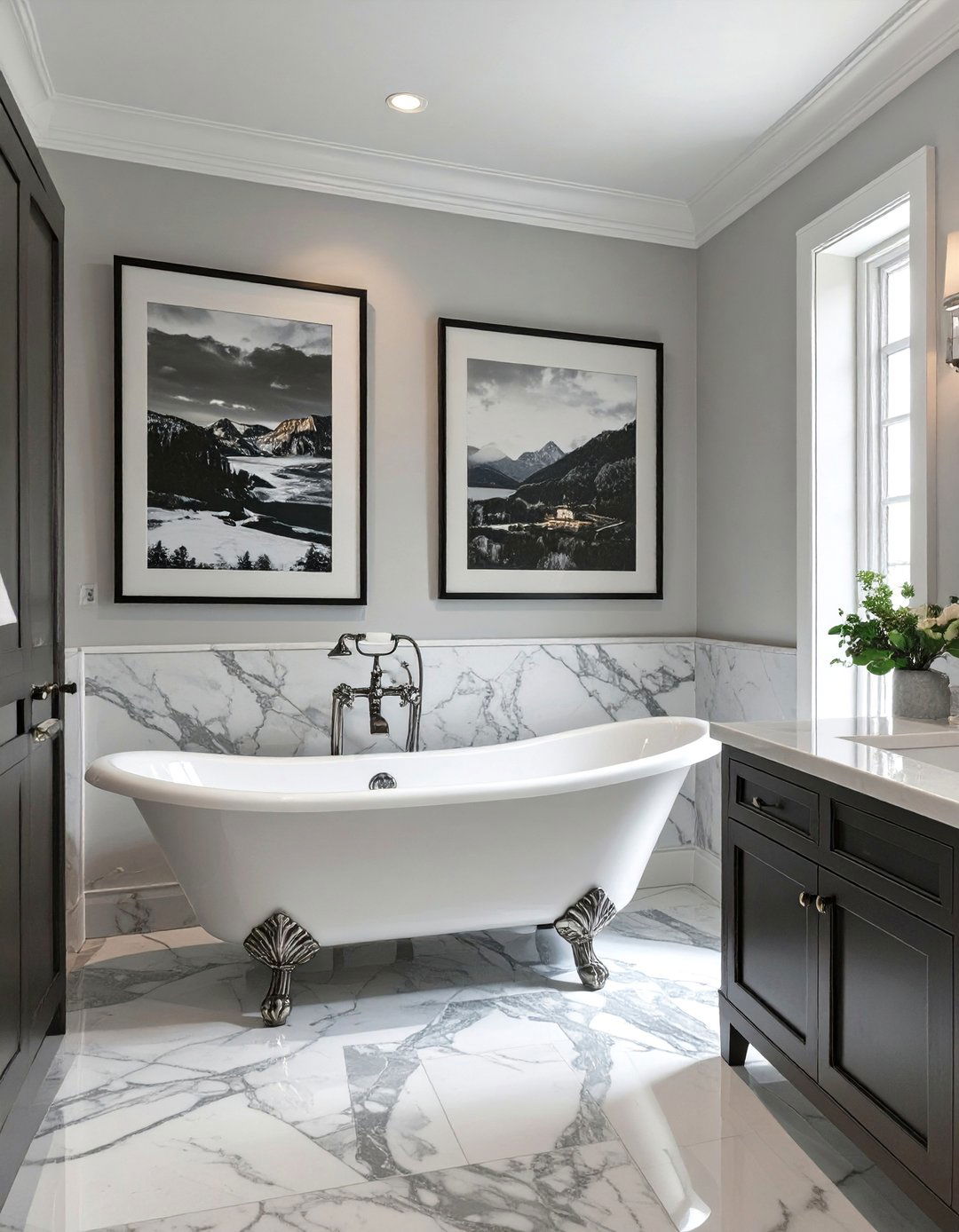 Sophisticated Black and White Photography - 30 bathroom wall art ideas