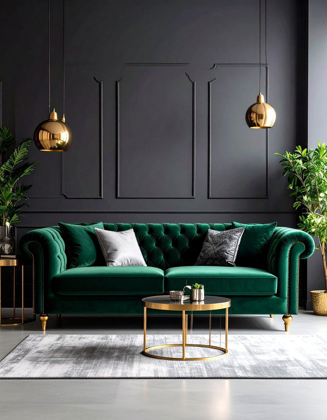 Sophisticated Charcoal Gray Living Room - 30 living room paint color ideas