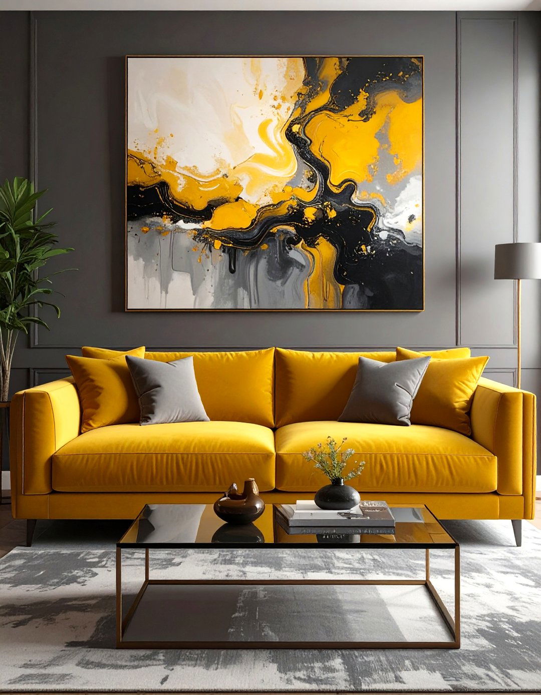 Sophisticated Charcoal Gray Living Room - 30 color ideas for living room