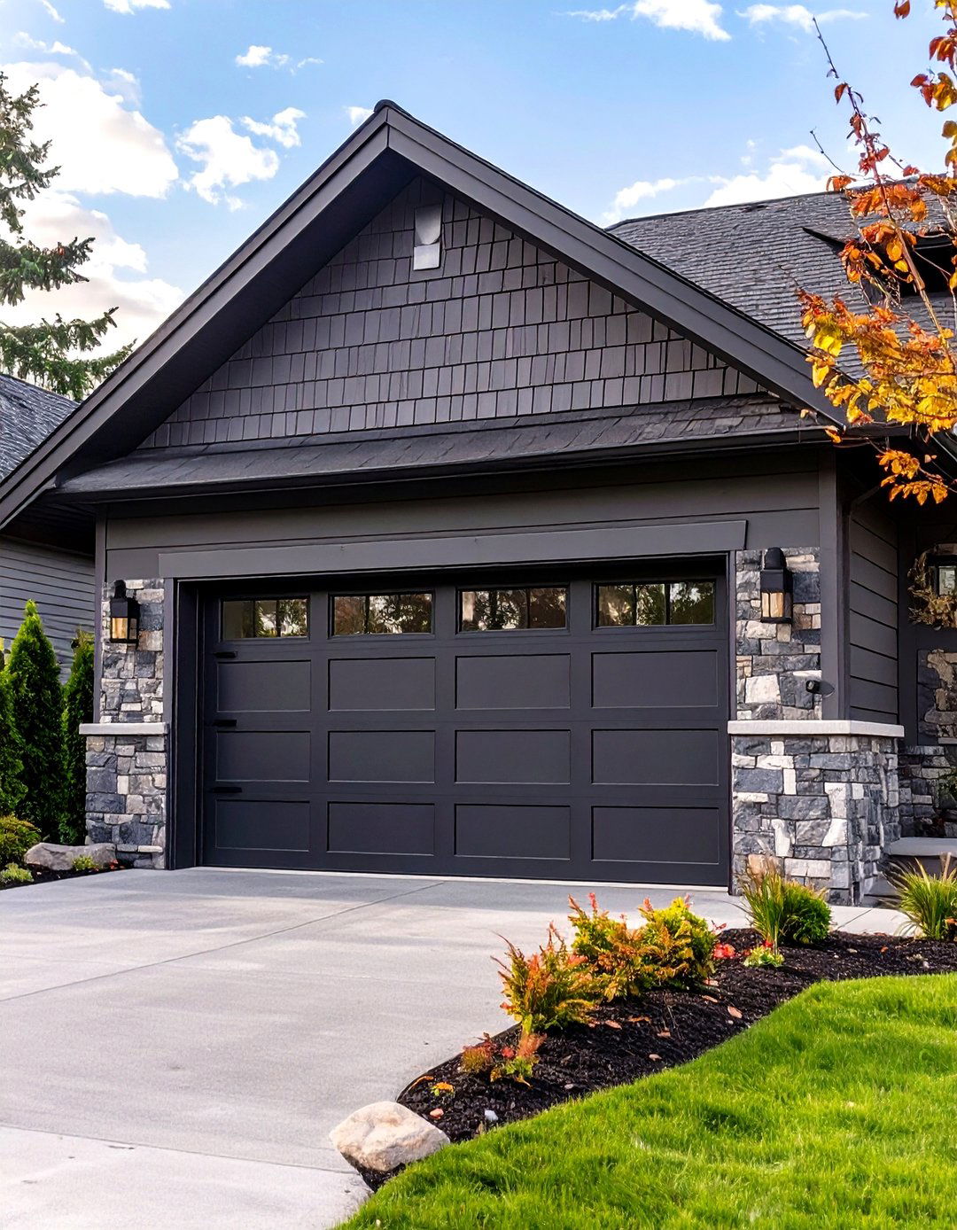 Sophisticated Charcoal Gray - 30 garage door color ideas