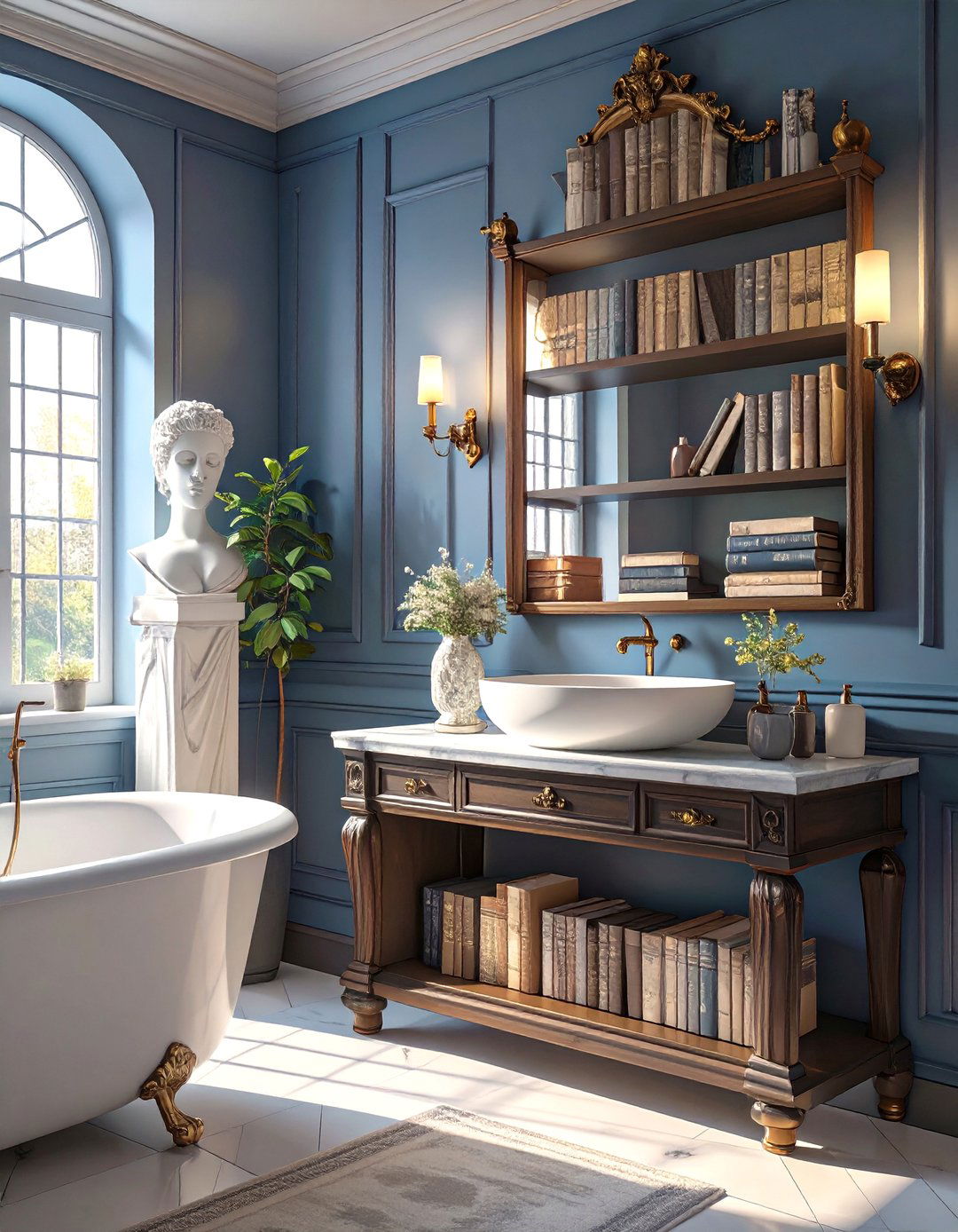 Sophisticated Dark Academia Bathroom Shelf - 30 bathroom shelf decor ideas