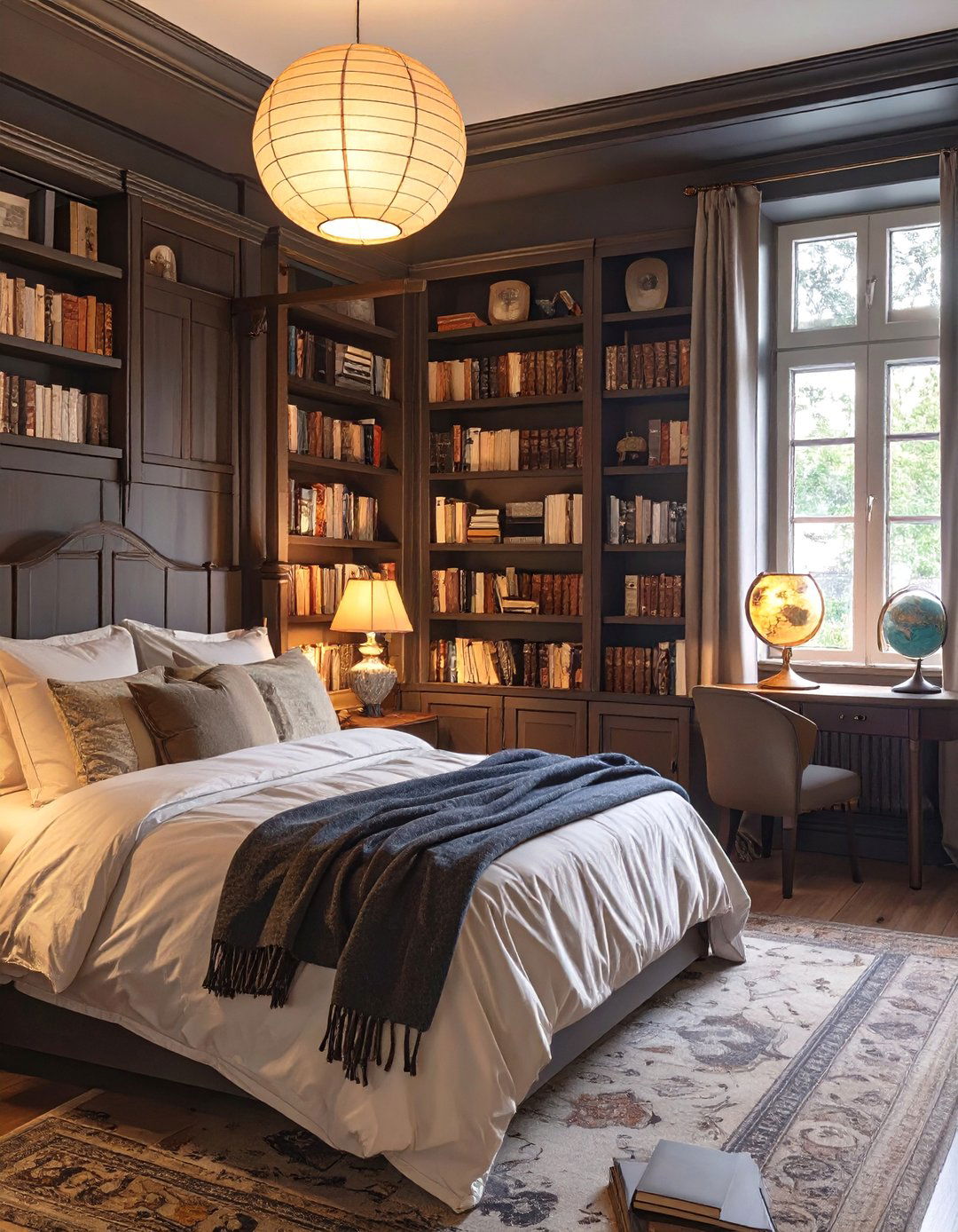 Sophisticated Dark Academia Bedroom - 30 bloxburg bedroom ideas