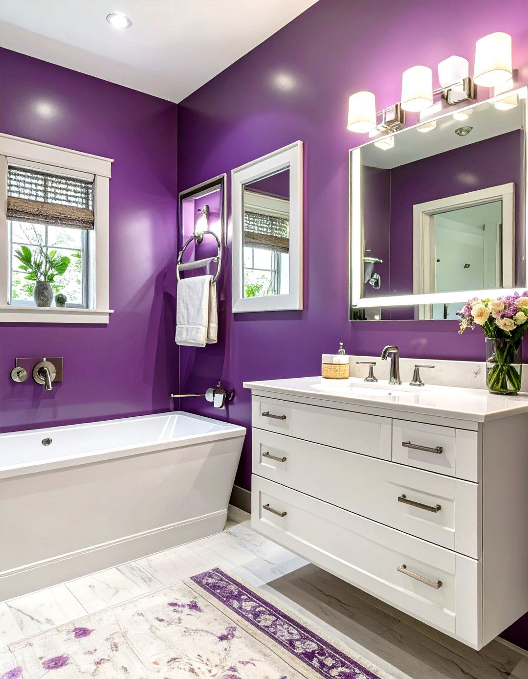Sophisticated Eggplant Purple Bathroom - 30 bathroom painting ideas photos