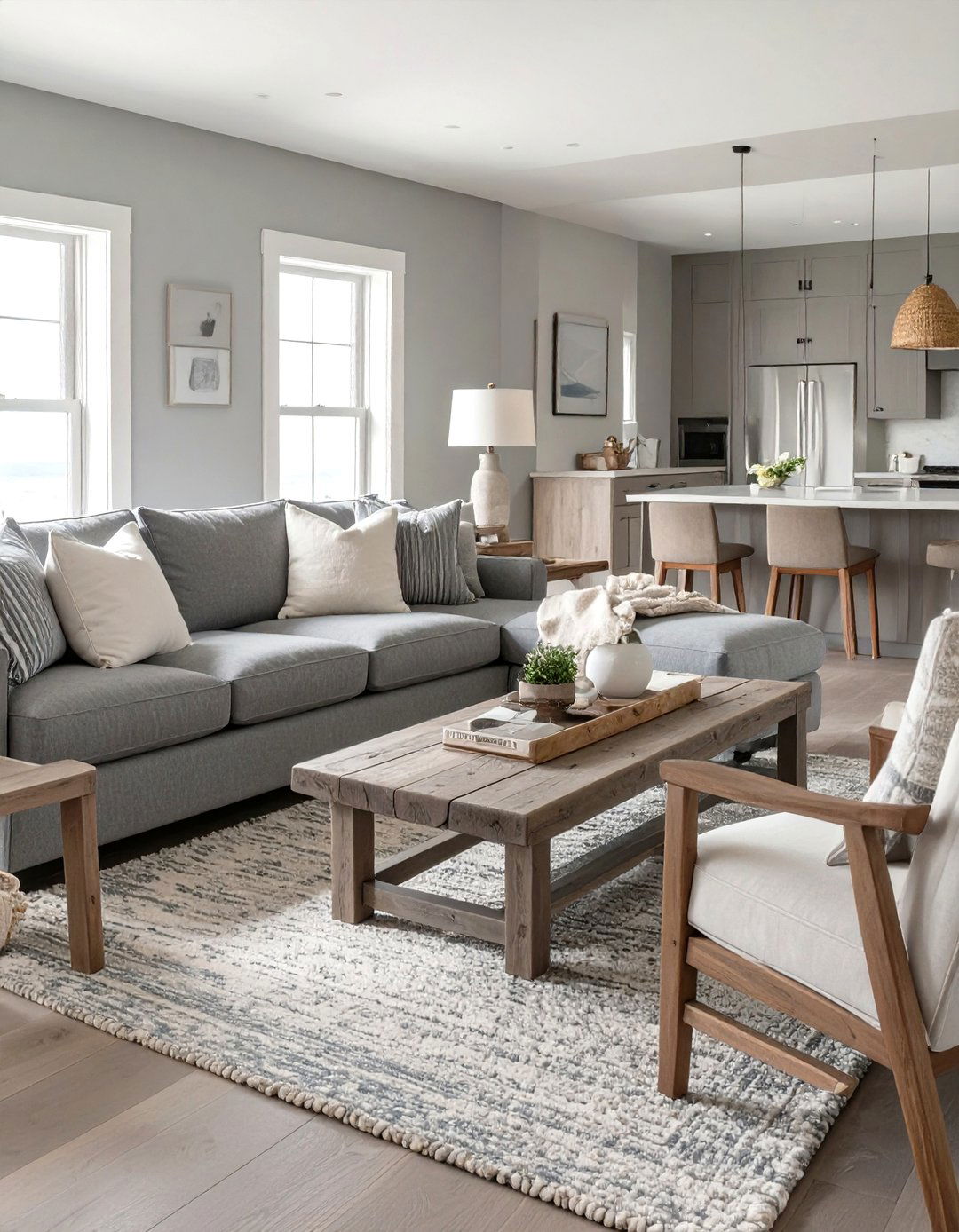Sophisticated Gray Tones Living Room - 30 modern coastal living room ideas