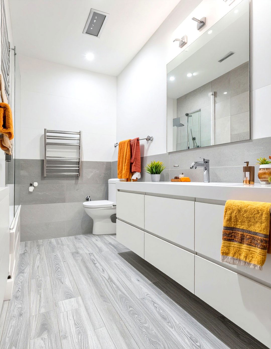 Sophisticated Grey Wood Look Bathroom Tiles - 30 bathroom floor tiles ideas