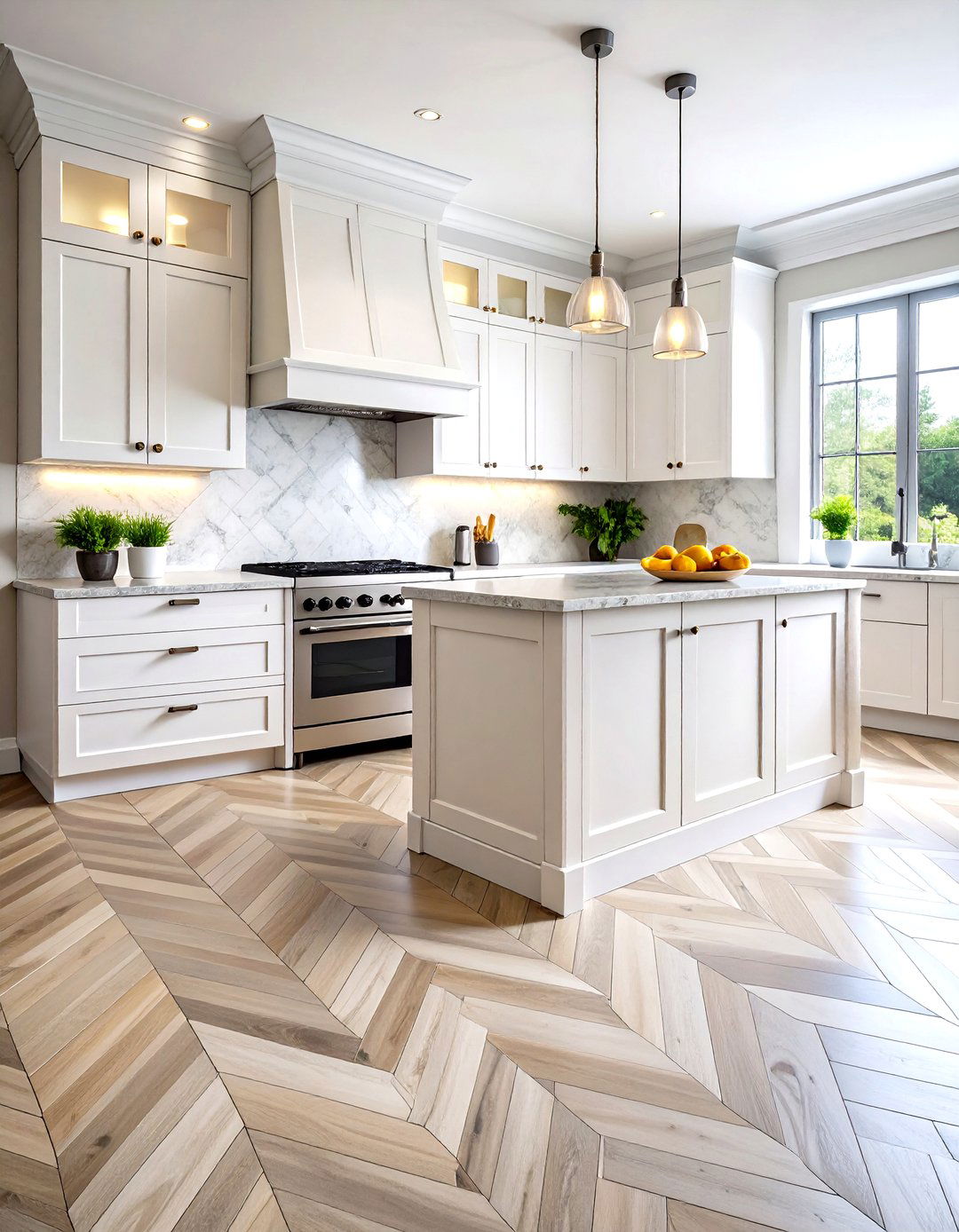 Sophisticated Herringbone Pattern Tiles - 30 kitchen floor tile ideas