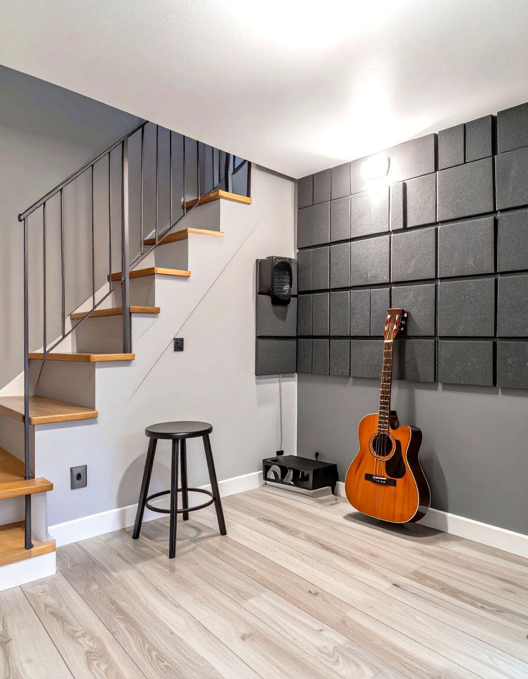 Soundproof Music Practice Nook Under Basement Stairs - 30 under basement stairs ideas