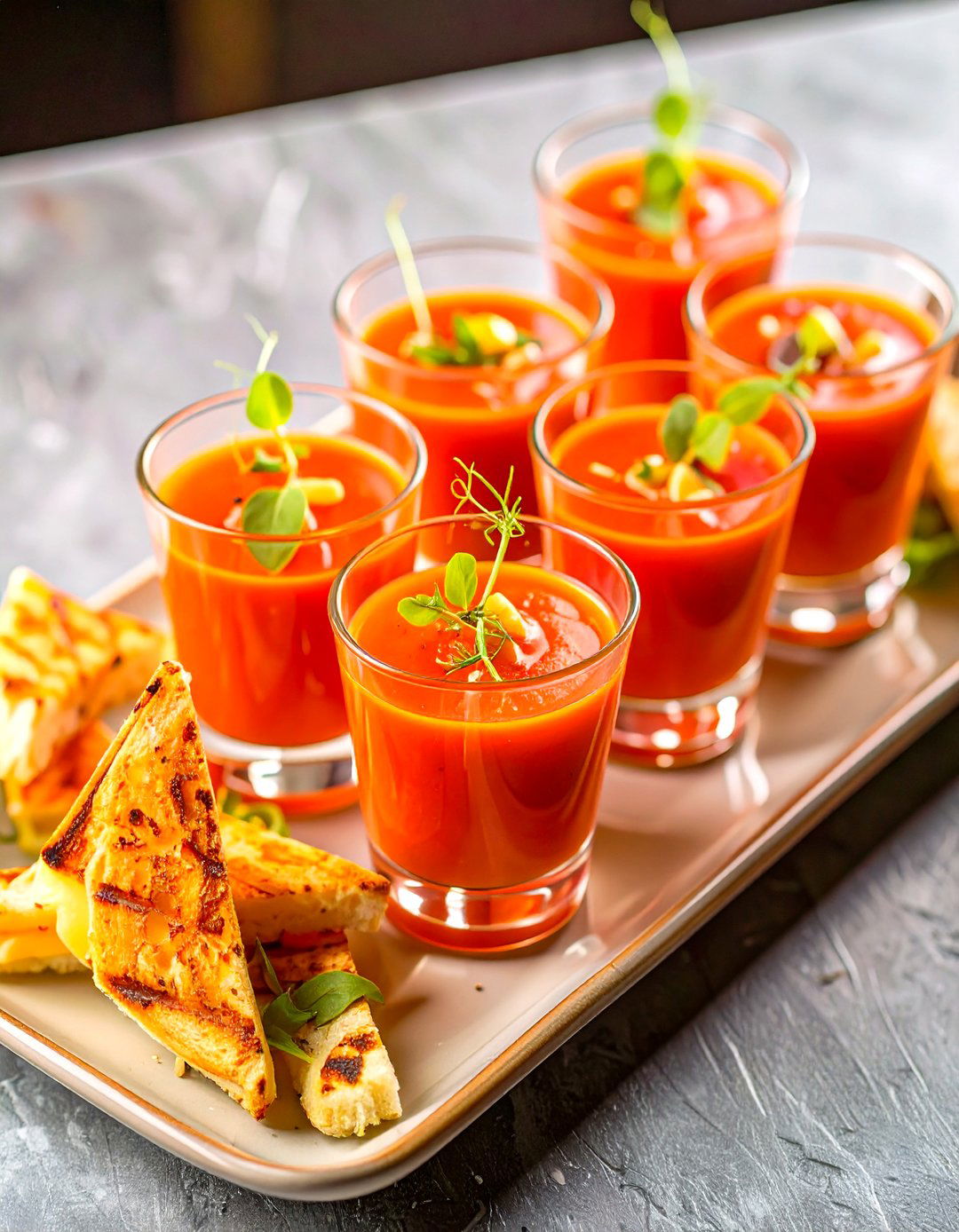 Soup and Sandwich Shooters - 30 office party food ideas