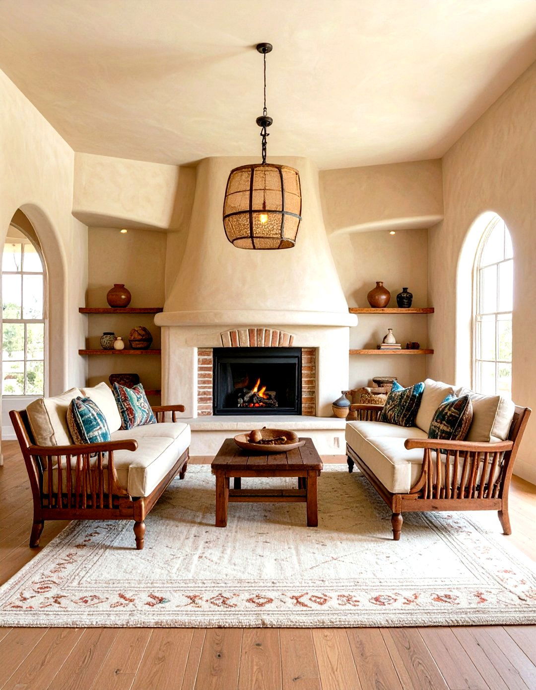 Southwest Adobe Style Fireplace - 30 fireplace accent wall ideas