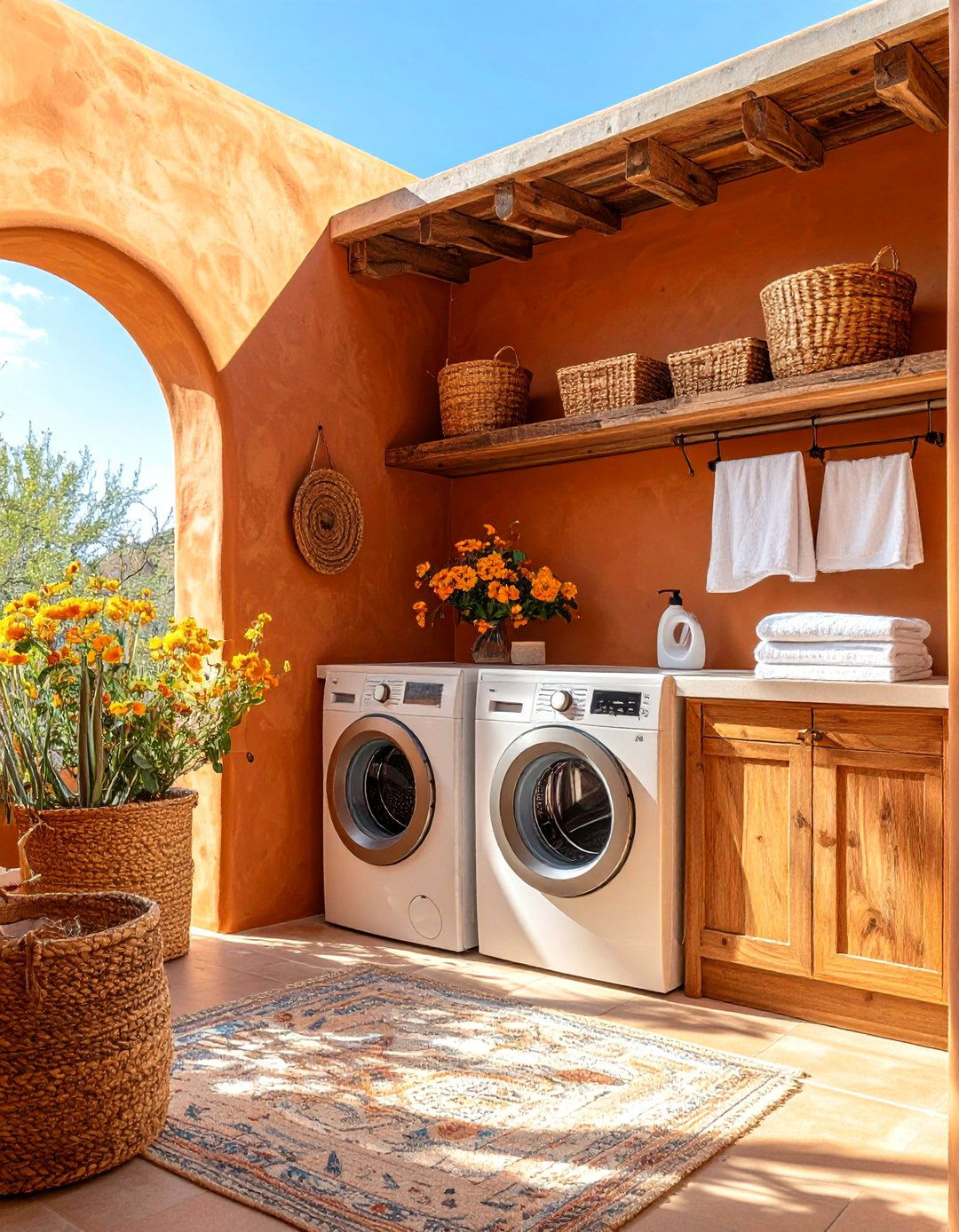 Southwestern Adobe Laundry Room - 30 laundry decor ideas
