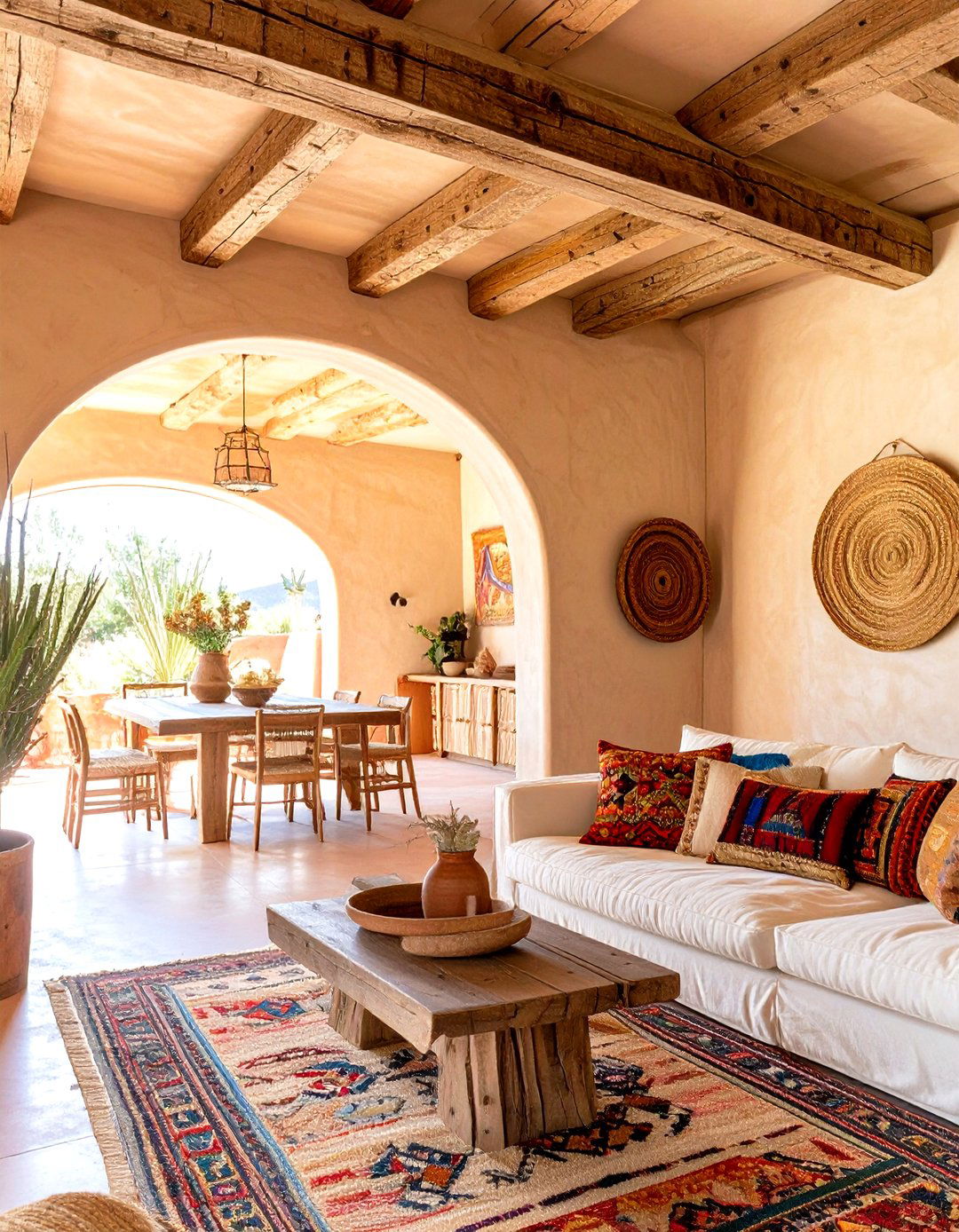 Southwestern Adobe Living and Dining Room - 30 open concept living room and dining room ideas