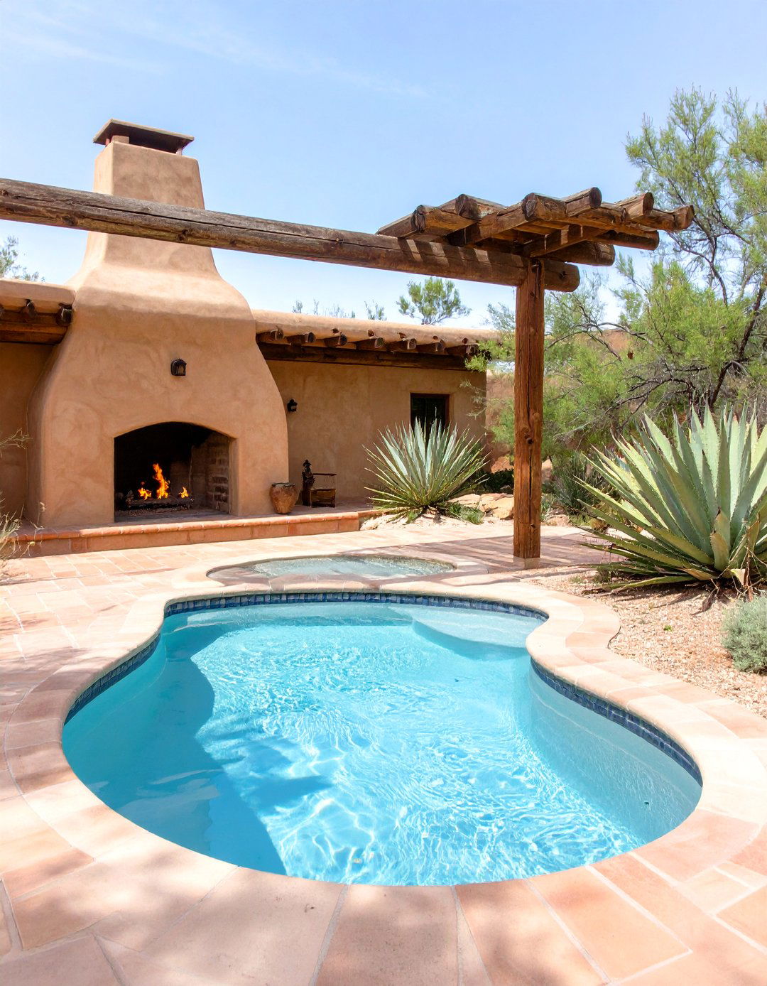 Southwestern Adobe Pool Landscaping - 30 ai pool landscaping ideas