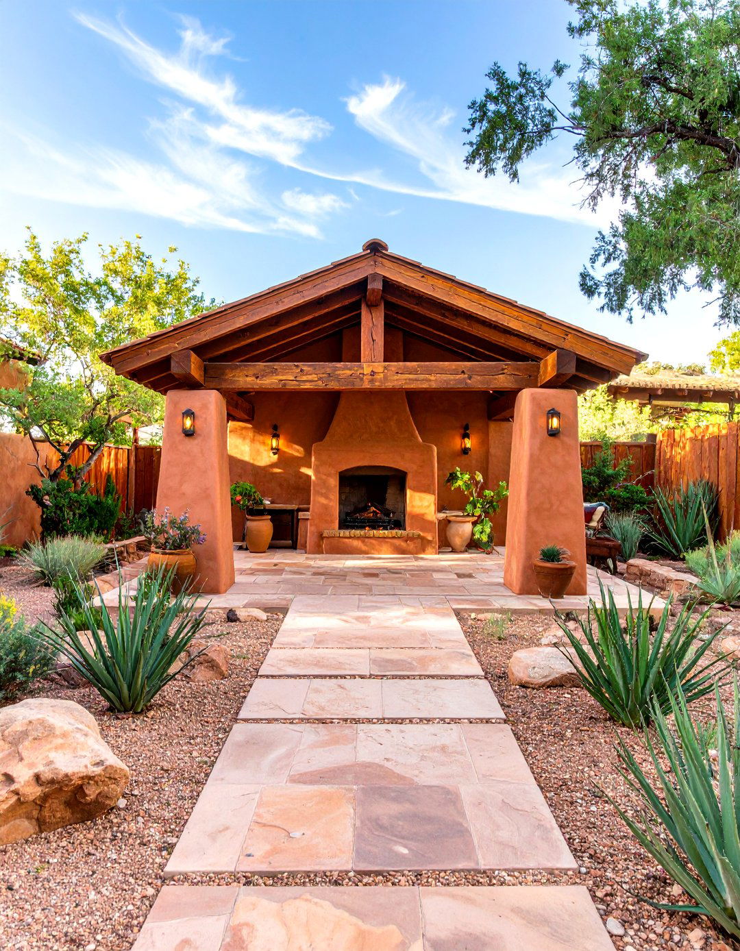 Southwestern Adobe Style Pavilion - 30 backyard pavilion ideas