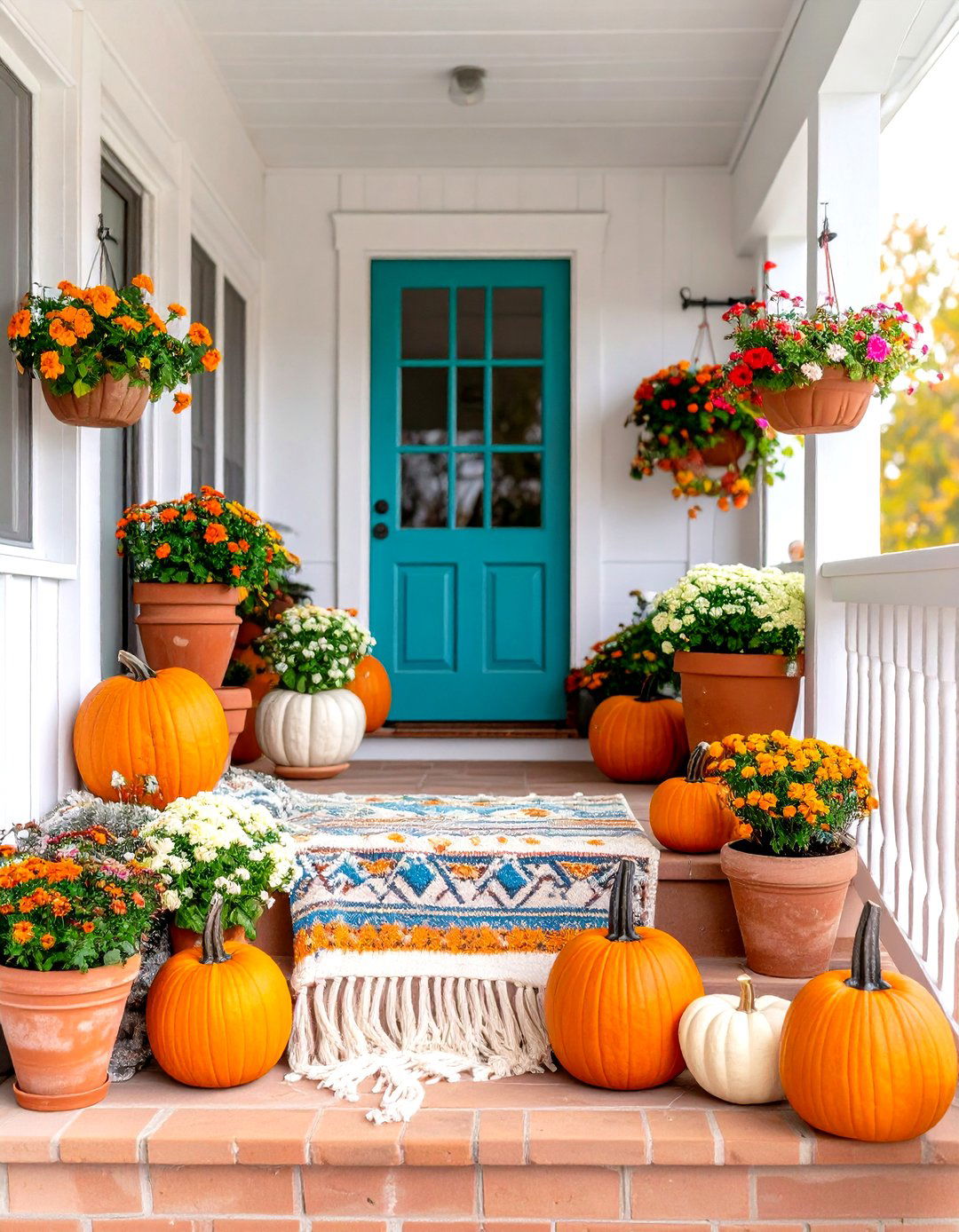 Southwestern Fall Porch Style - 30 fall porch decor ideas