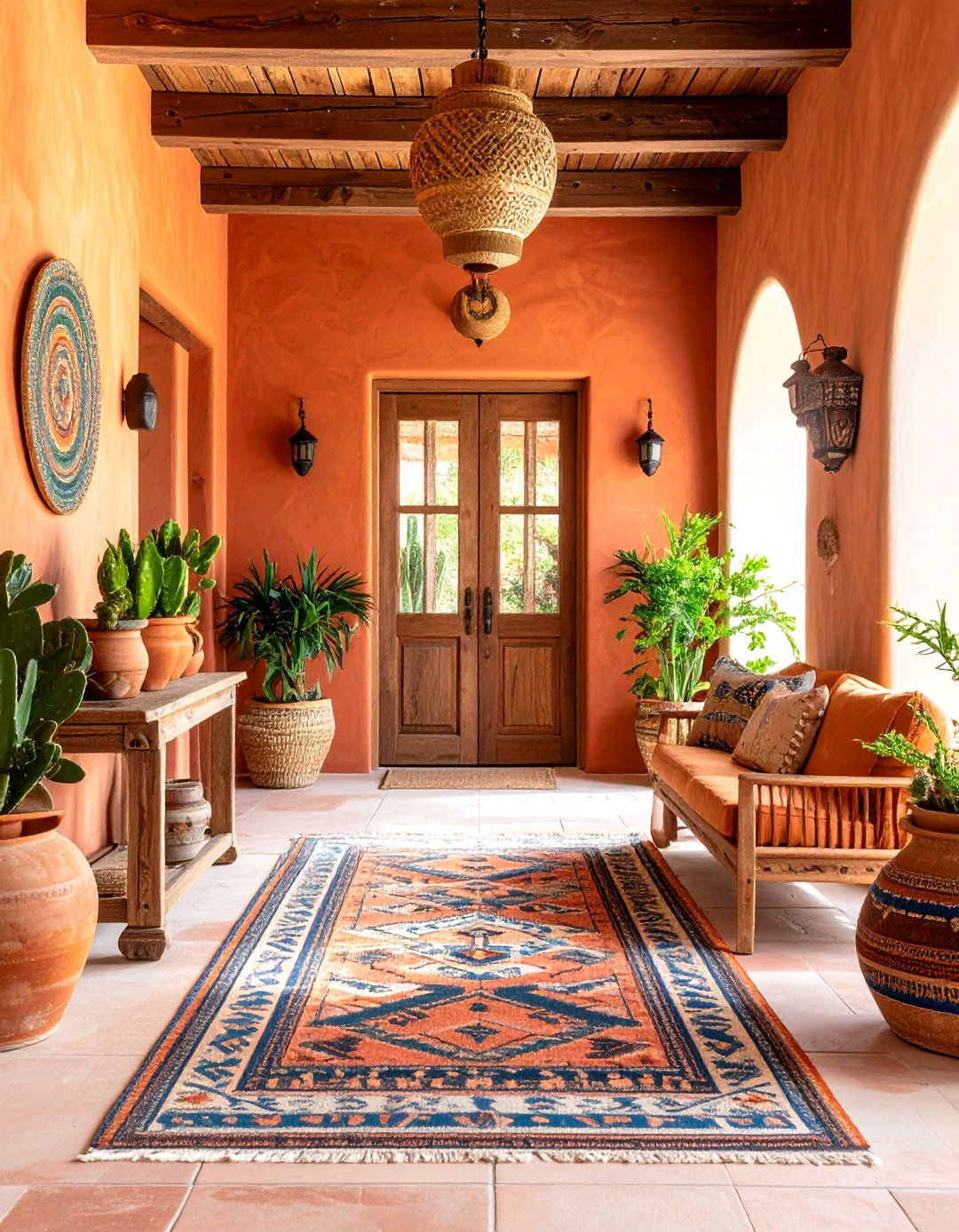 Southwestern Foyer with Terracotta Tones - 30 foyer furniture ideas