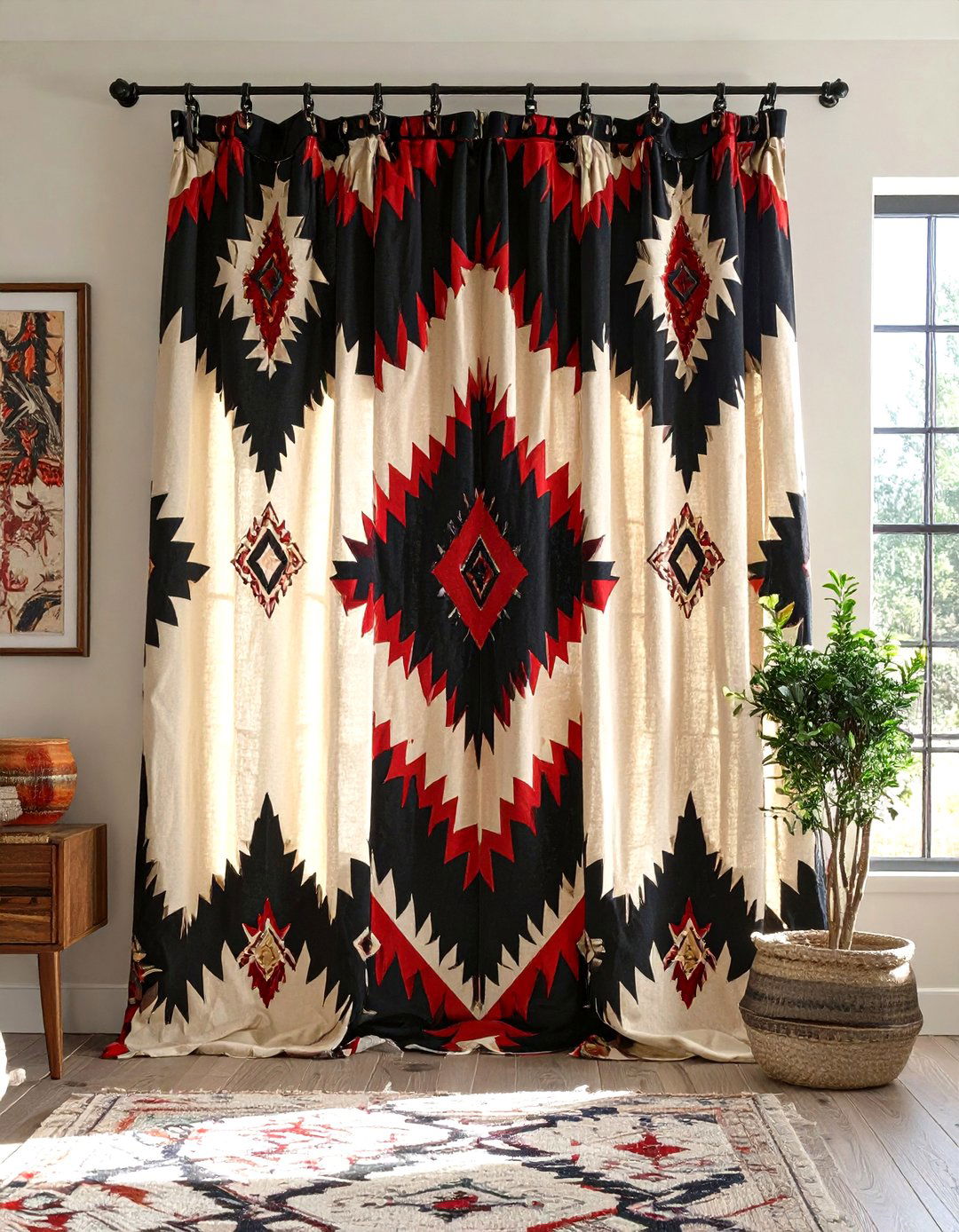 Southwestern Patterned Window Curtains - 30 southwestern interior design ideas