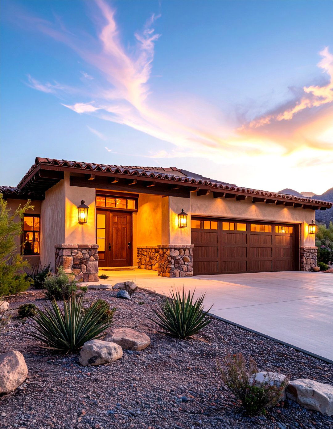 Southwestern Style Rustic Sconces - 30 exterior garage lighting ideas