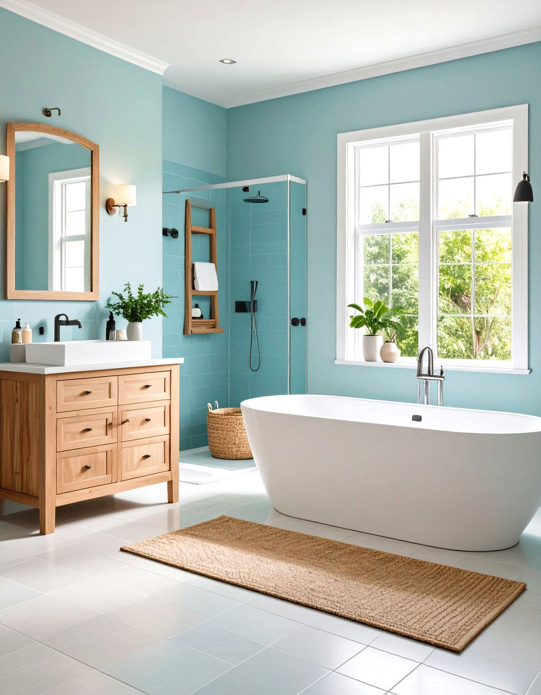 Spa Inspired Light Blue Bathroom - 30 light blue bathroom ideas