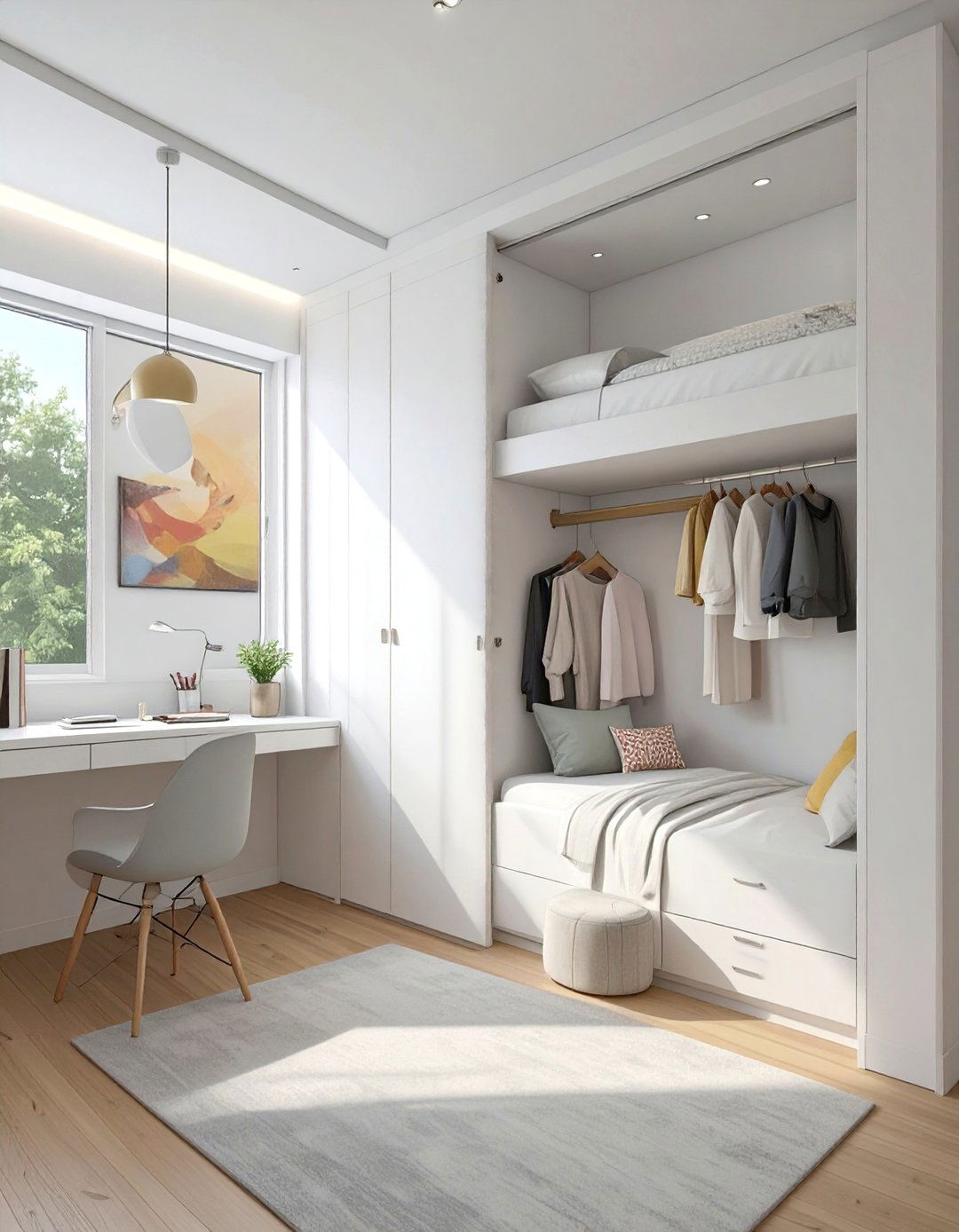 Space Saving Murphy Bed - 30 teenage girls bedroom ideas