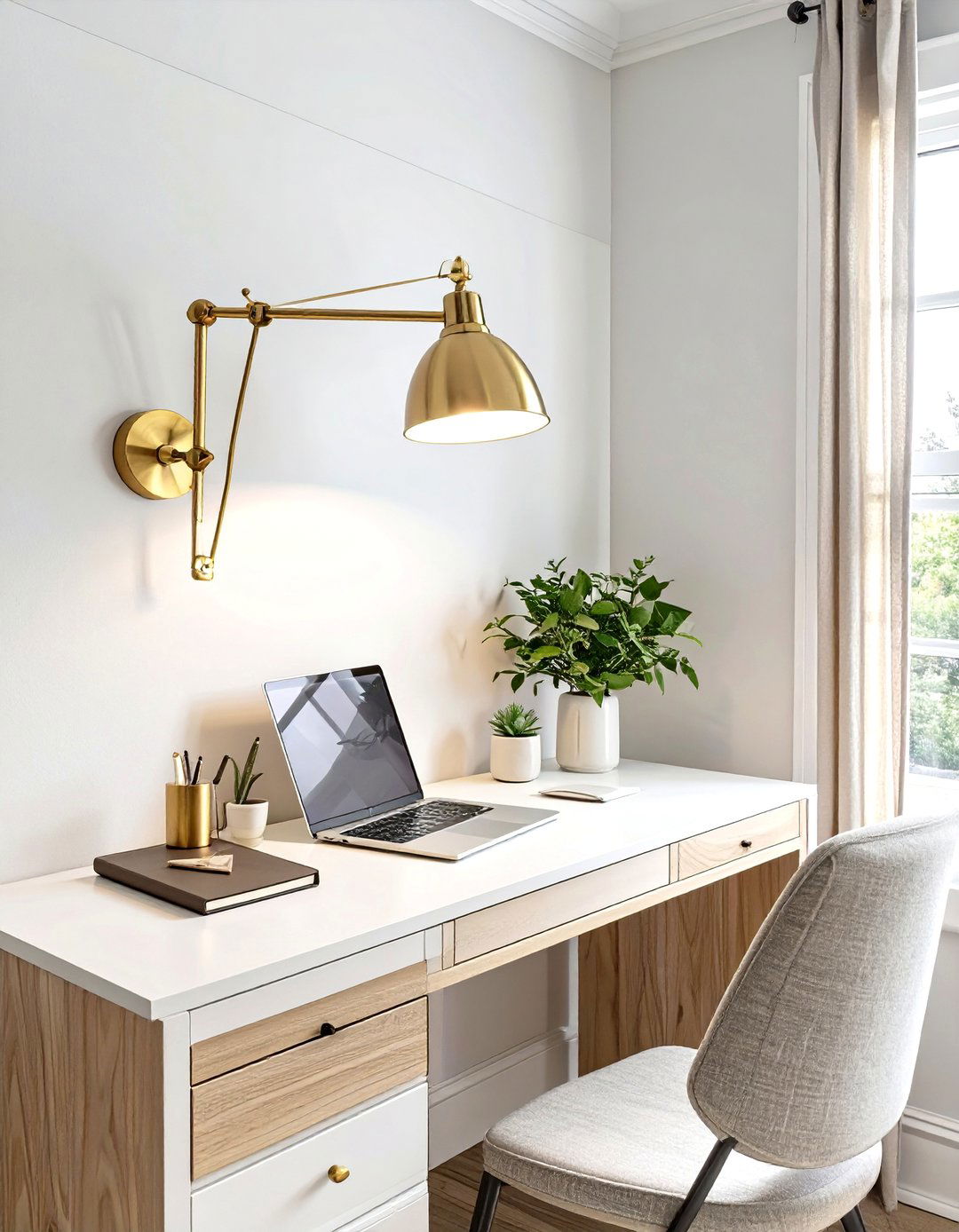 Space Saving Wall Mounted Sconces - 30 home office lighting ideas