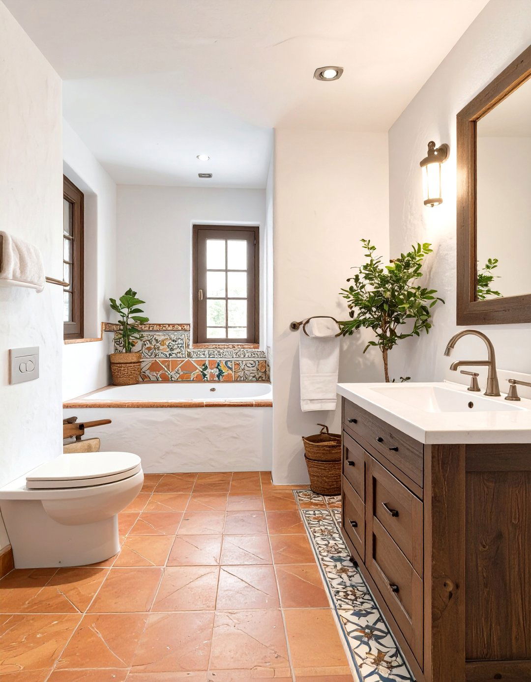 Spanish Inspired Bathroom Tile Floor - 30 bathroom tile floor ideas