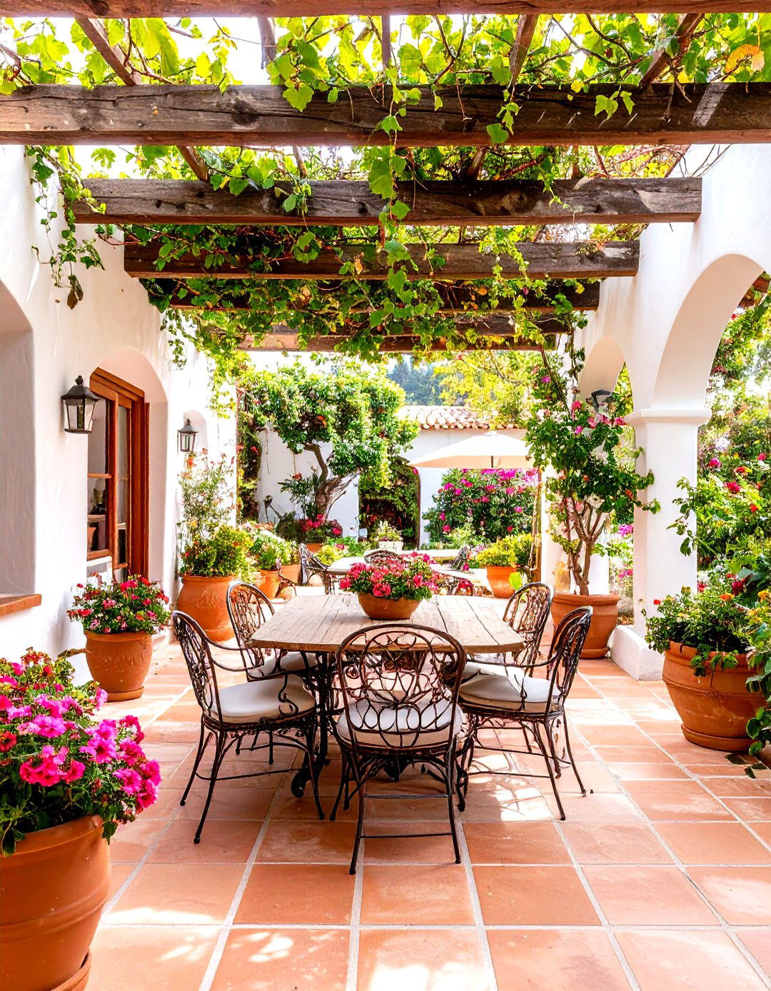 Spanish Inspired Farmhouse Courtyard - 30 farmhouse interior design ideas