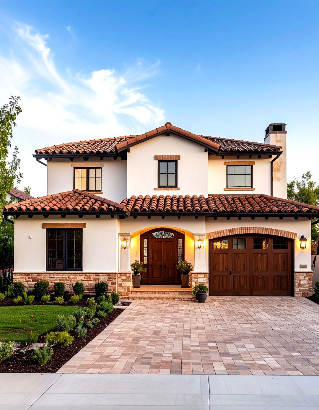 Spanish Inspired Off White - 30 exterior brick paint color ideas