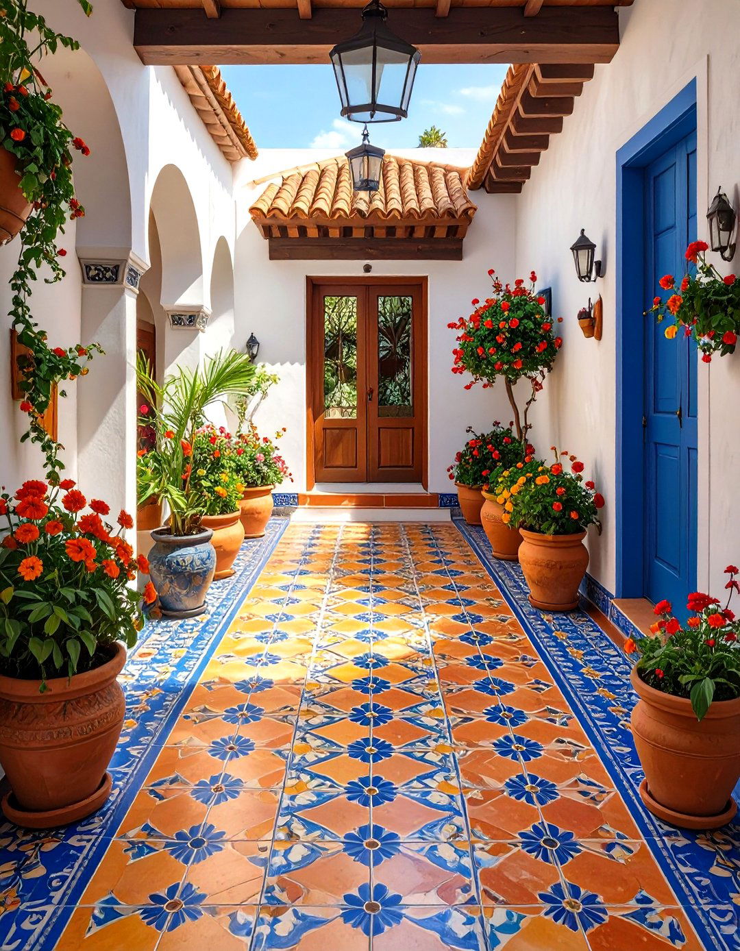 Spanish Inspired Tile Floor - 30 small entryway tile floor ideas