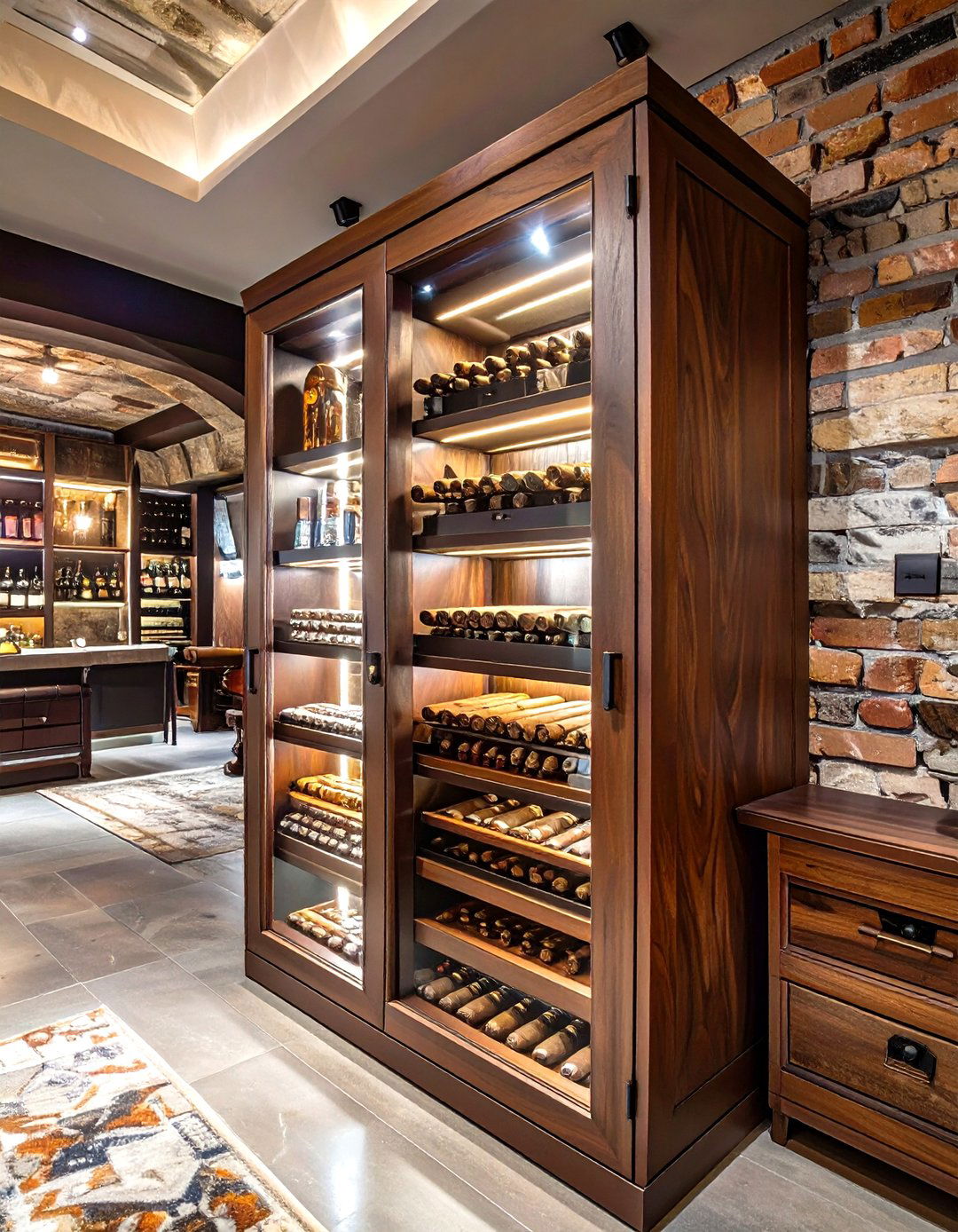 Speakeasy Basement with a Built in Humidor - 30 speakeasy basement ideas
