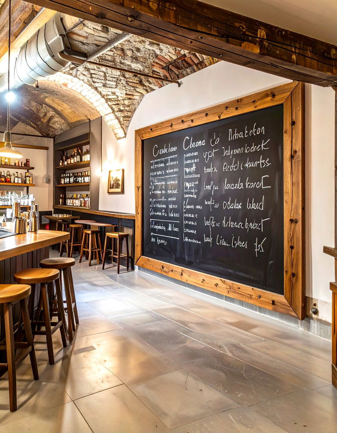 Speakeasy Basement with a Chalkboard Drink Menu - 30 speakeasy basement ideas