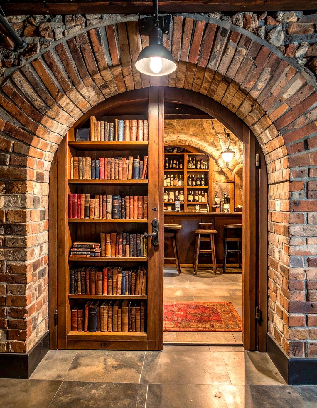 Speakeasy Basement with a Hidden Bookshelf Door - 30 speakeasy basement ideas