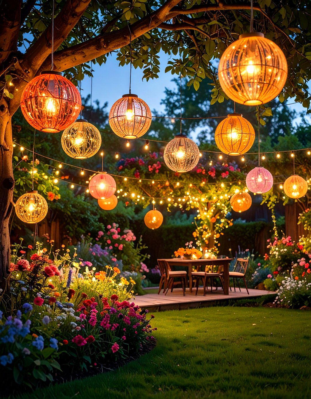 Spherical Globe Outdoor String Light Orbs - 30 outdoor string light ideas