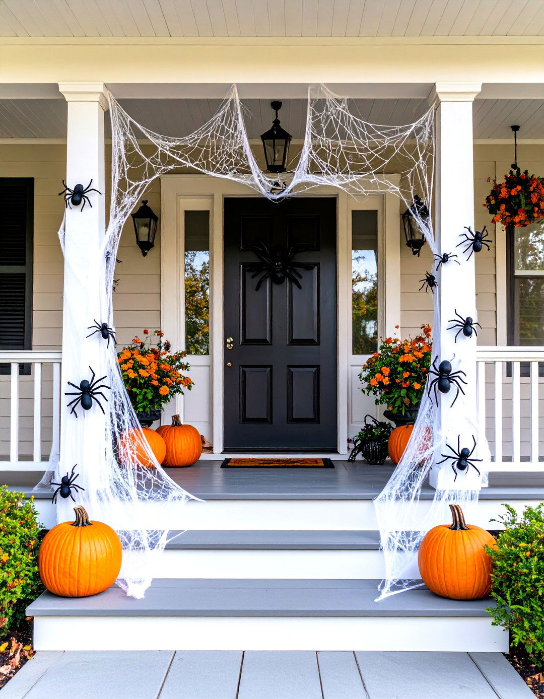 Spider Infestation Porch - 30 halloween decoration ideas outdoor diy