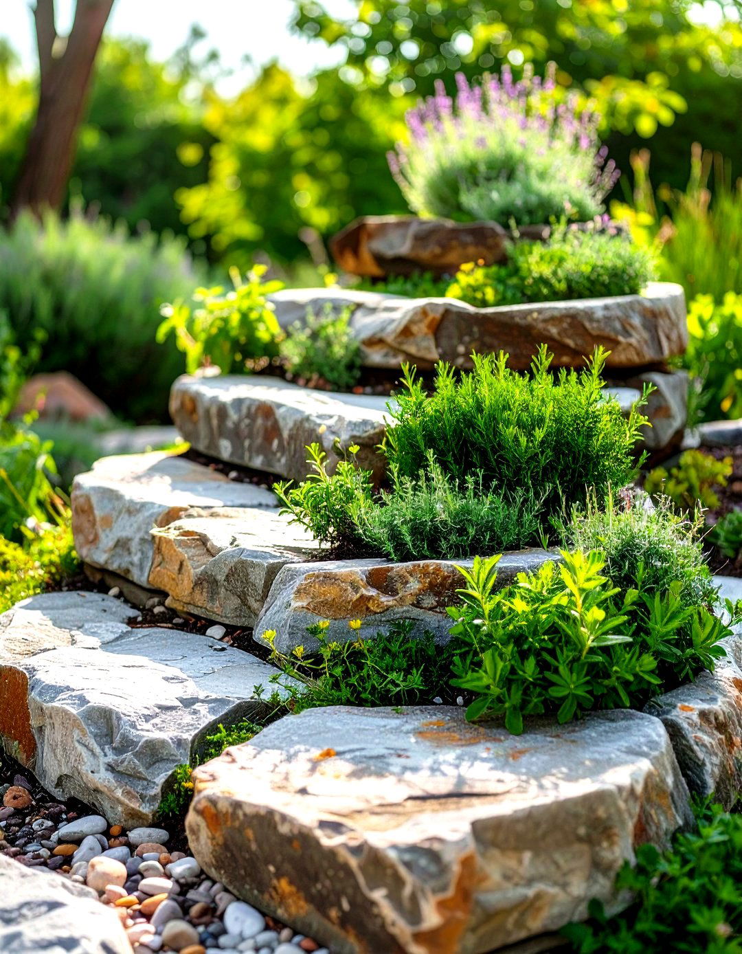 Spiral Herb Rock Garden - 30 simple rock garden ideas