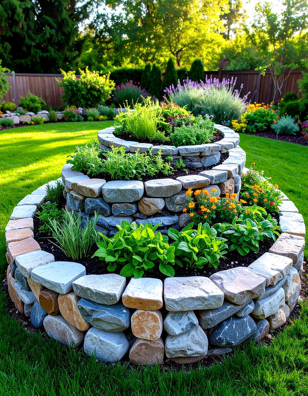 Spiral Raised Herb Garden Bed - 30 raised garden beds ideas