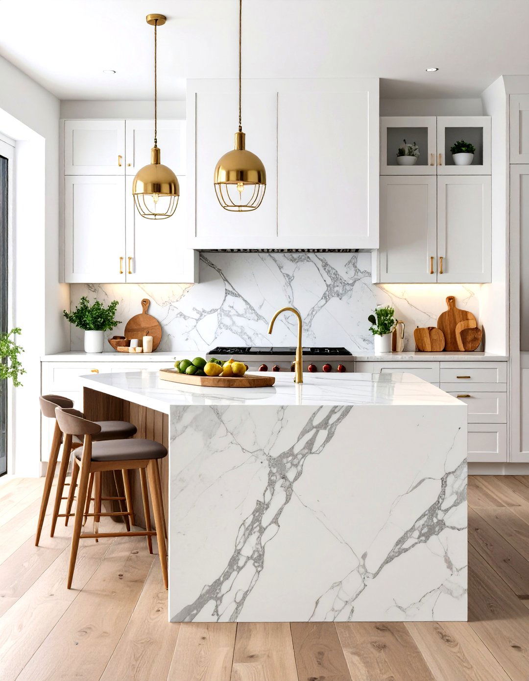 Split Face Marble Backsplash - 30 rustic backsplash ideas