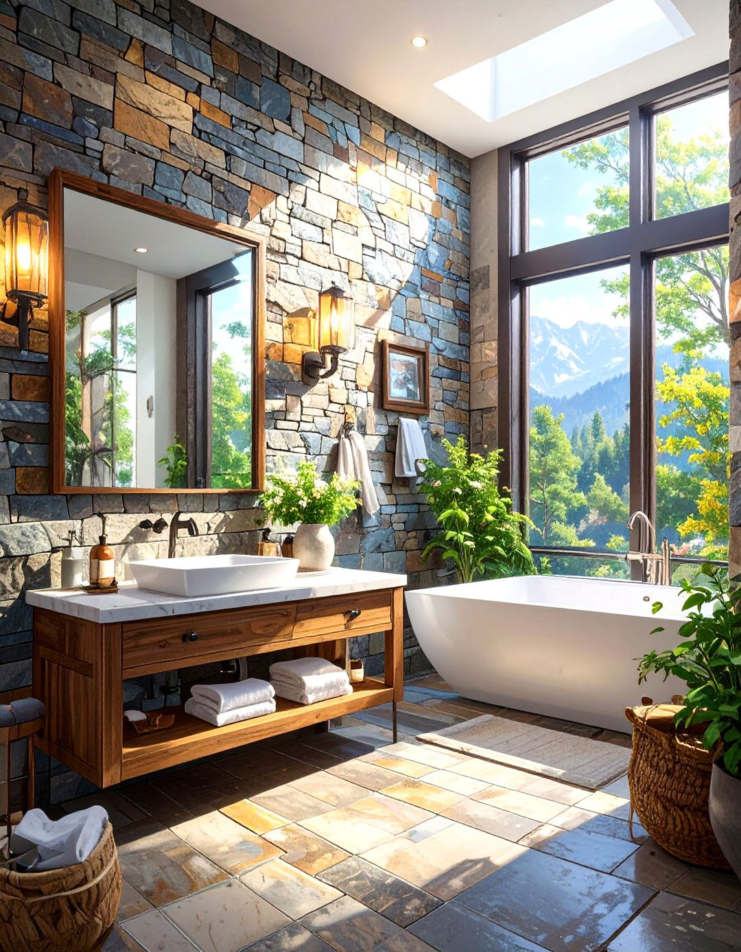 Split Face Mosaic Bathroom Wall Panels - 30 bathroom wall panels ideas