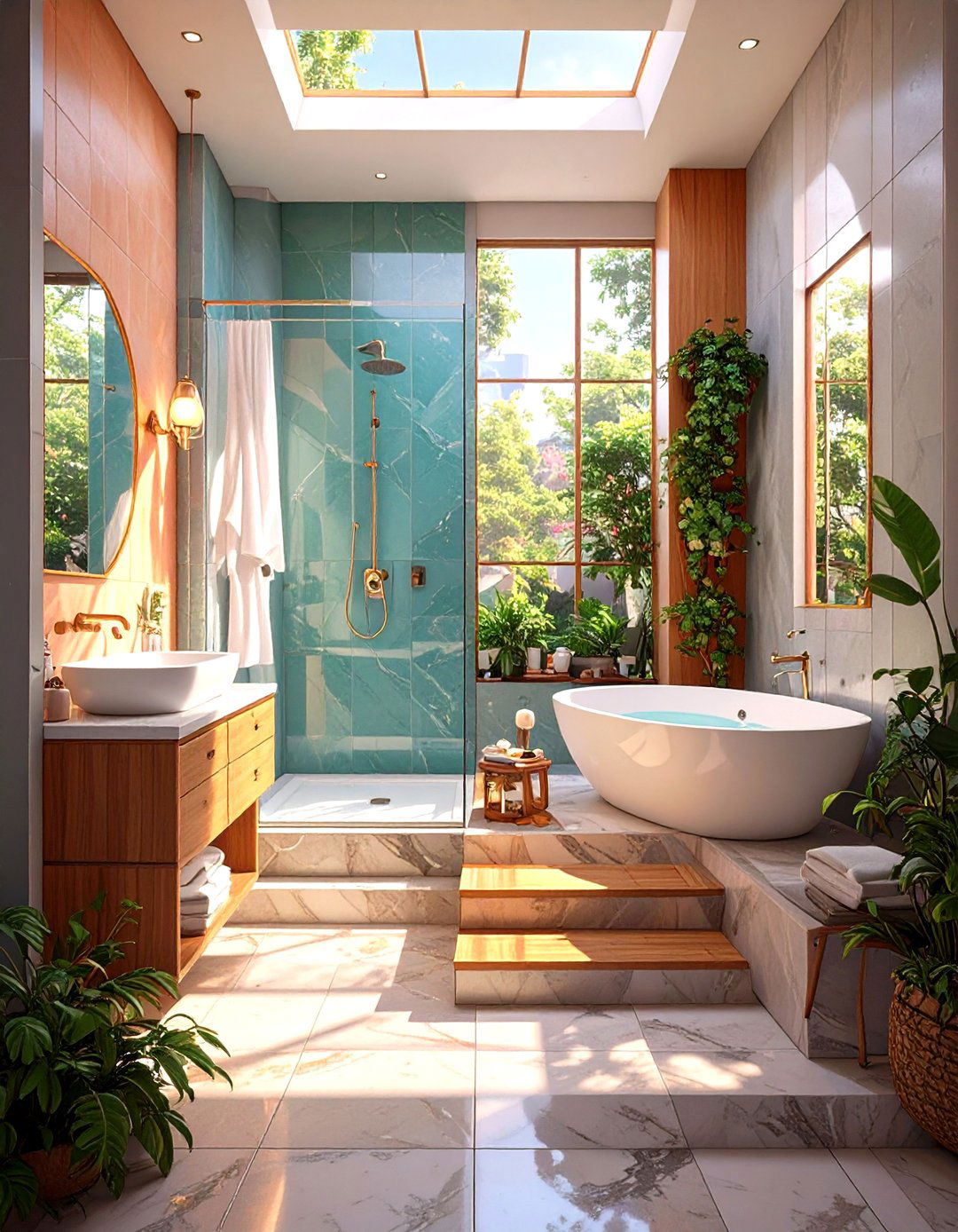 Split Level Layout - 30 small bathroom layout ideas