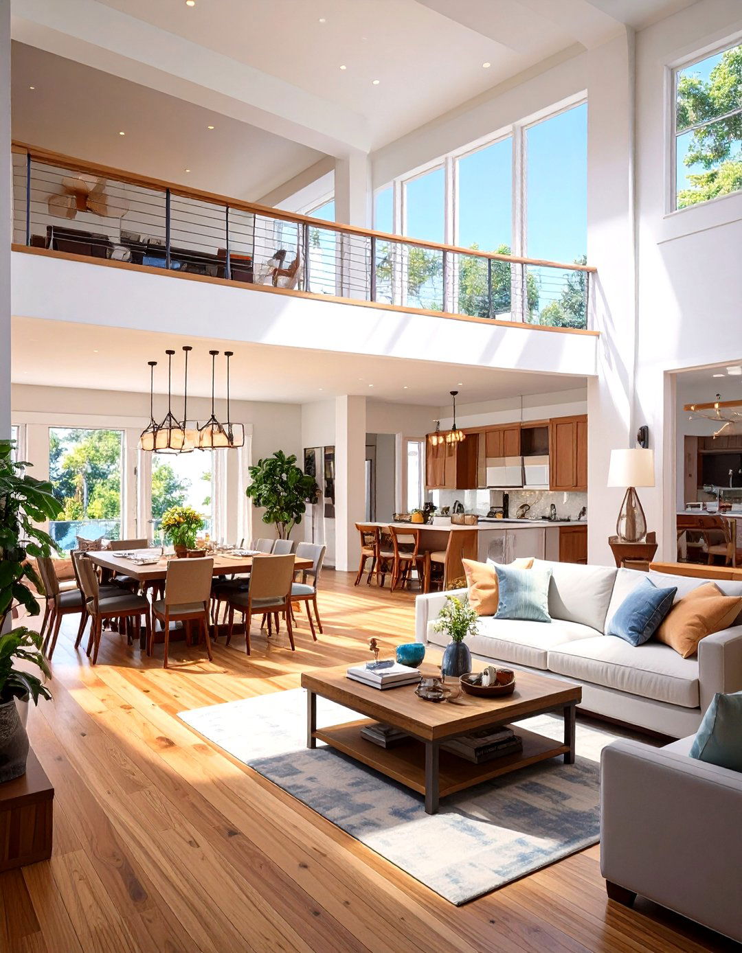 Split Level Open Concept Living and Dining Room - 30 open concept living room and dining room ideas