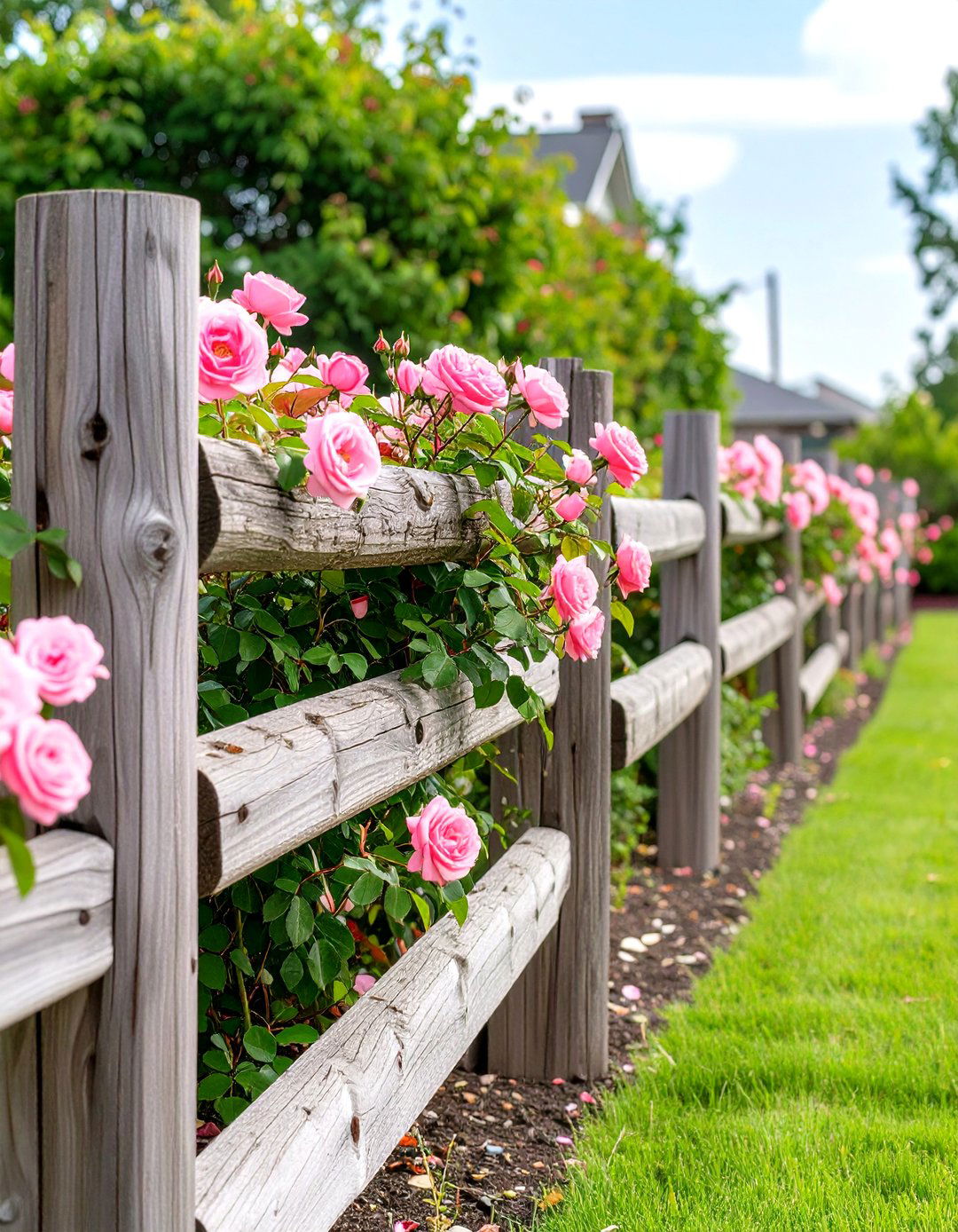 Split Rail Wood Fence - 30 small front yard fence ideas